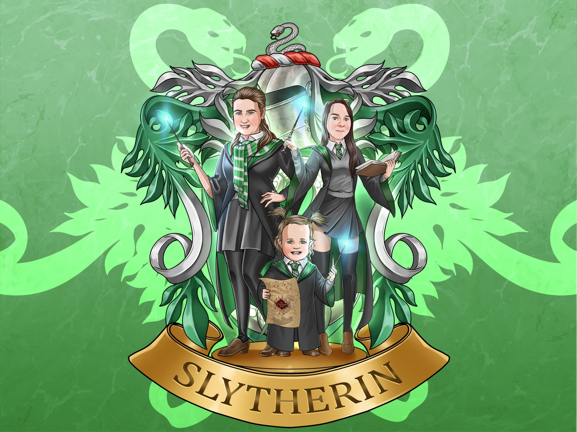 Hogwarts Slytherin Hyper Realistic Graphic · Creative Fabrica