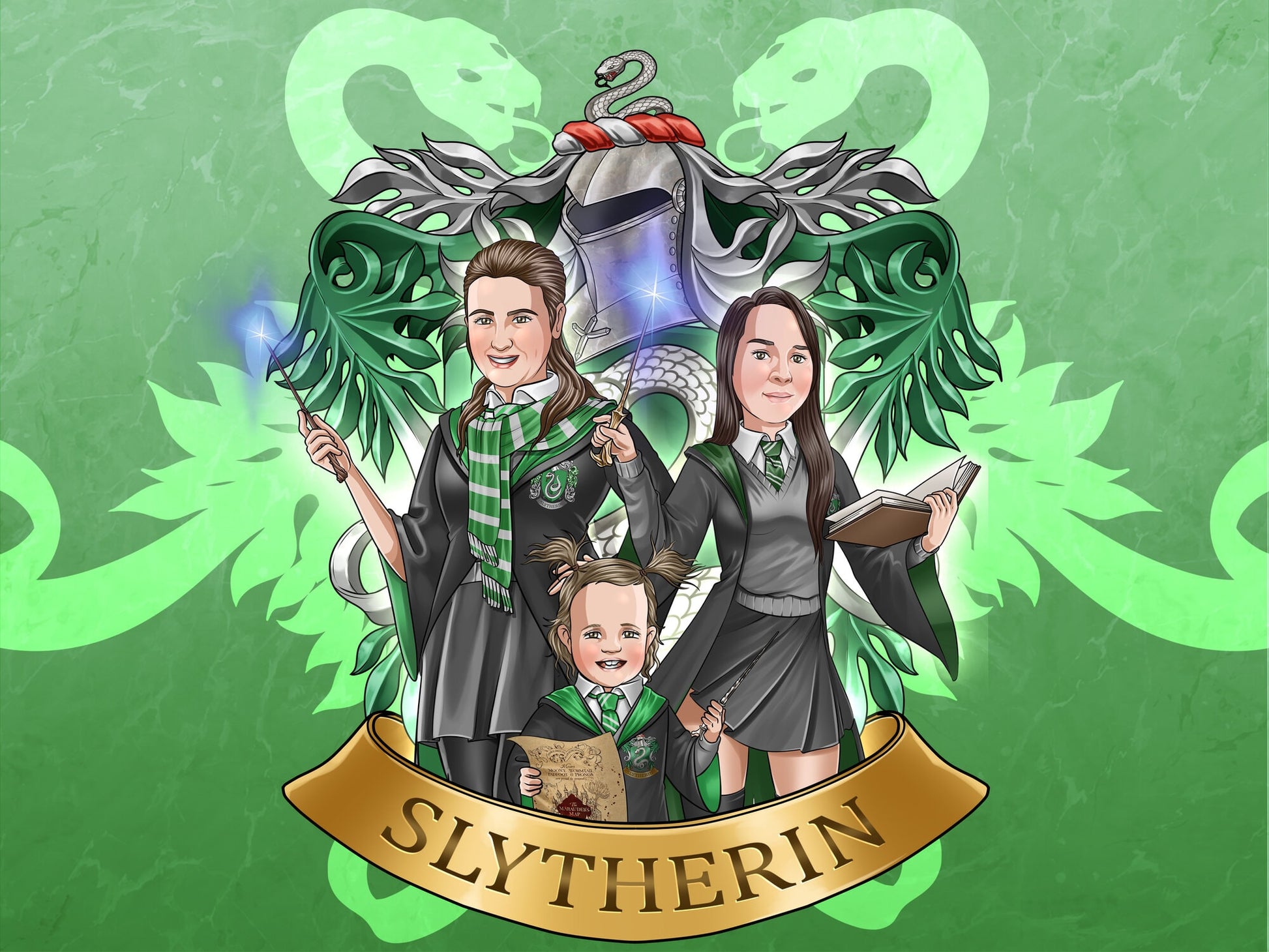 Hogwarts Slytherin Hyper Realistic Graphic · Creative Fabrica